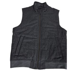 Banana Republic‎ Vest Mens Large Gray Wool Blend Sleeveless Full Zip VTG